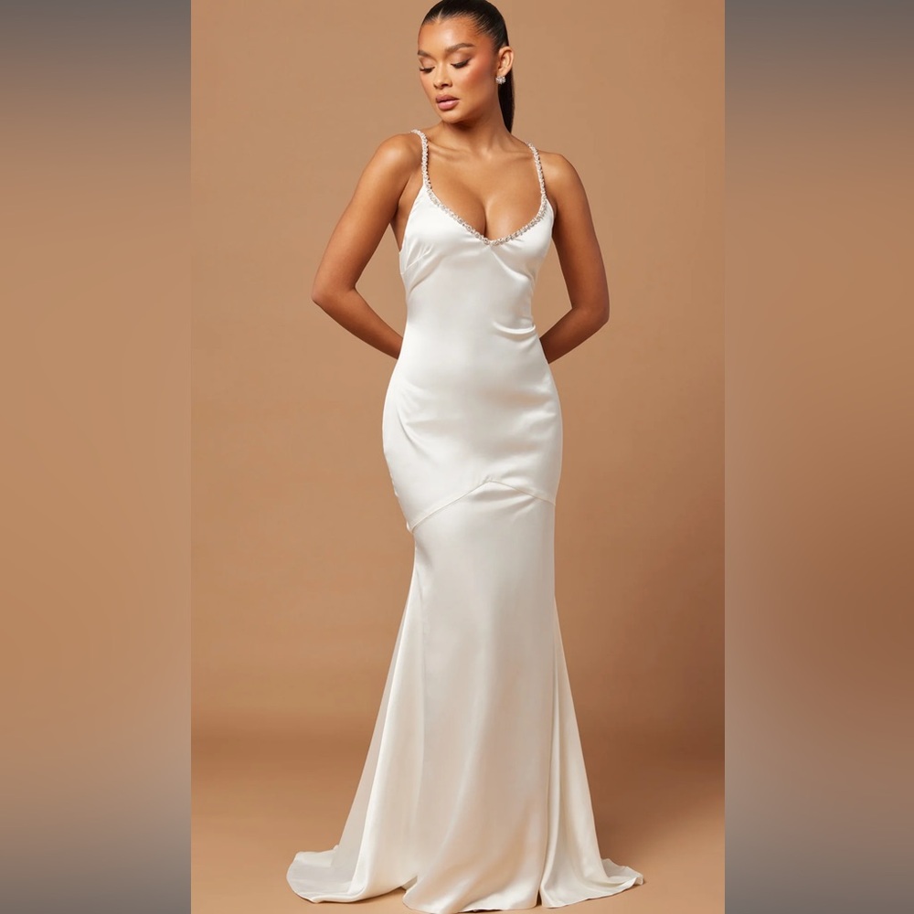 Helena Satin Gown - Ivory